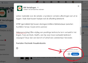 vertaalfout op LinkedIn